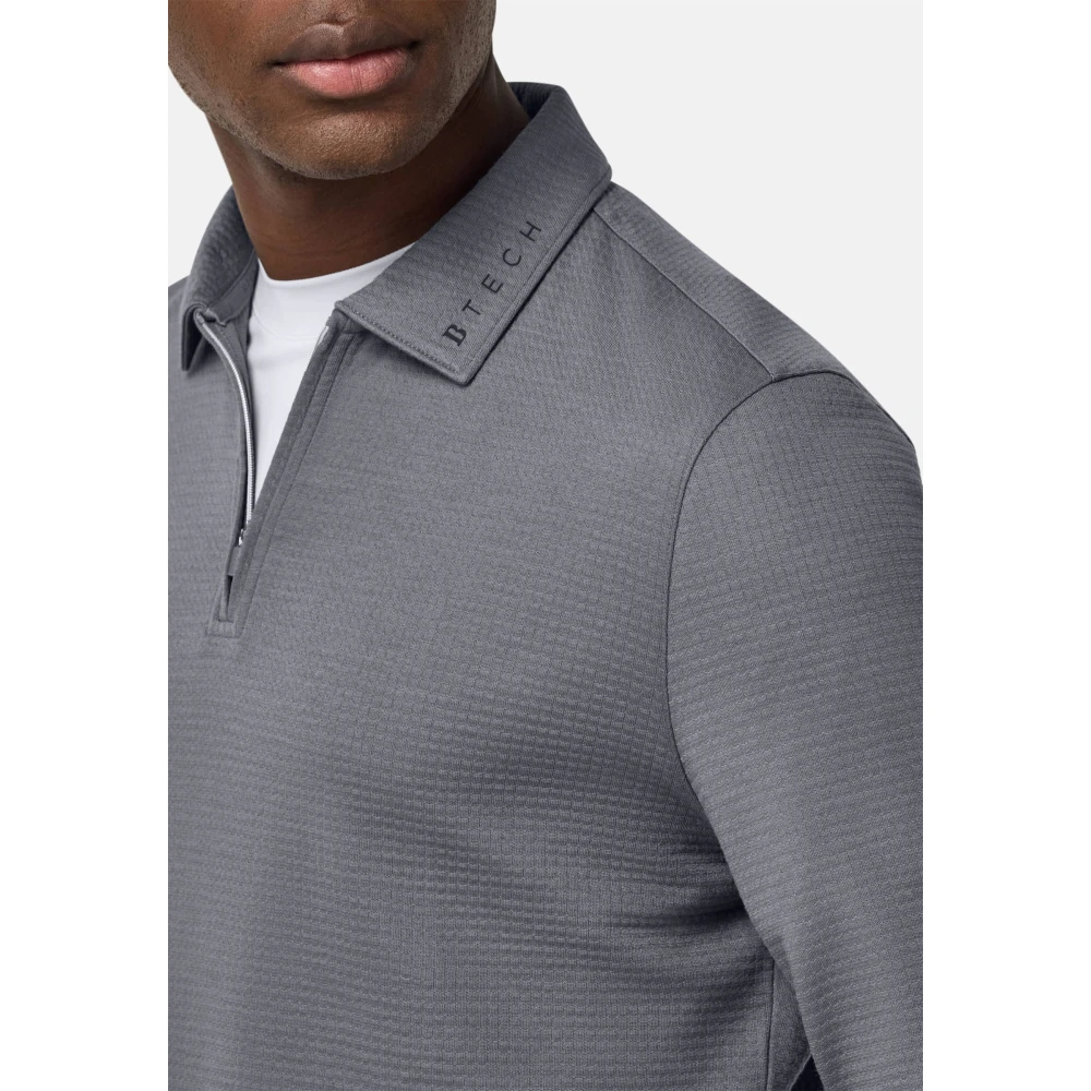 Boggi Milano B Tech Half-Zip Sweatshirt in een katoenmix Gray Heren