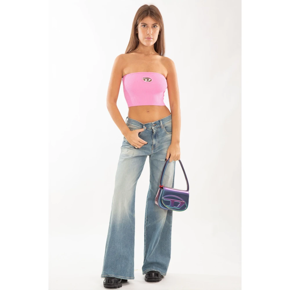 Diesel Metal Gebreide Top in M-Clarksvillex Stijl Pink Dames