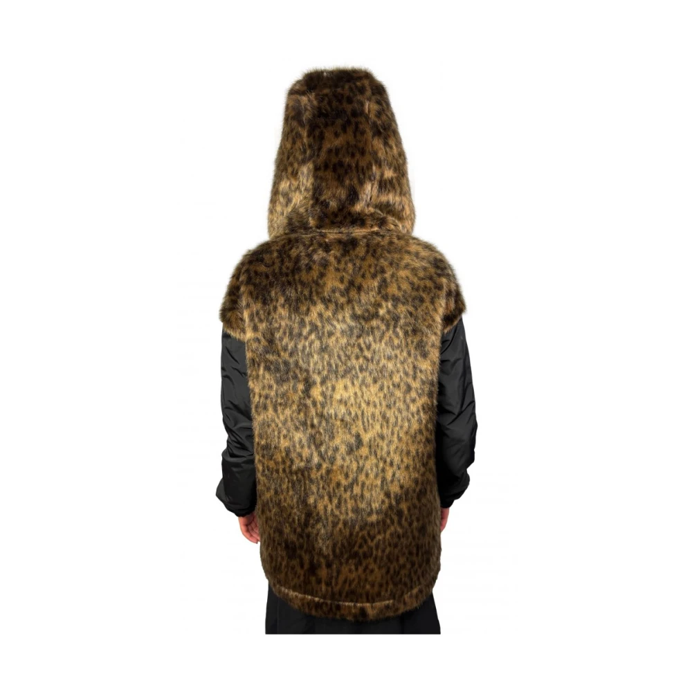 pinko Omkeerbare Zwarte Bomberjas met Nepbont Brown Dames