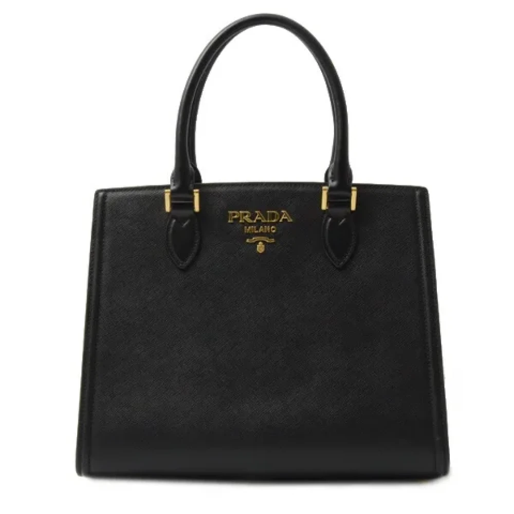 Prada Vintage Pre-owned Leather handbags Black Dames