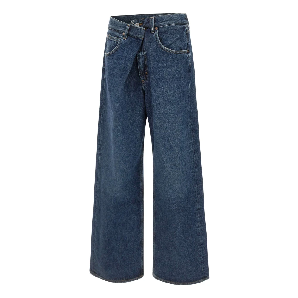 Agolde Women's Blue Wide Jeans, W25, Vana Fold Jeans
