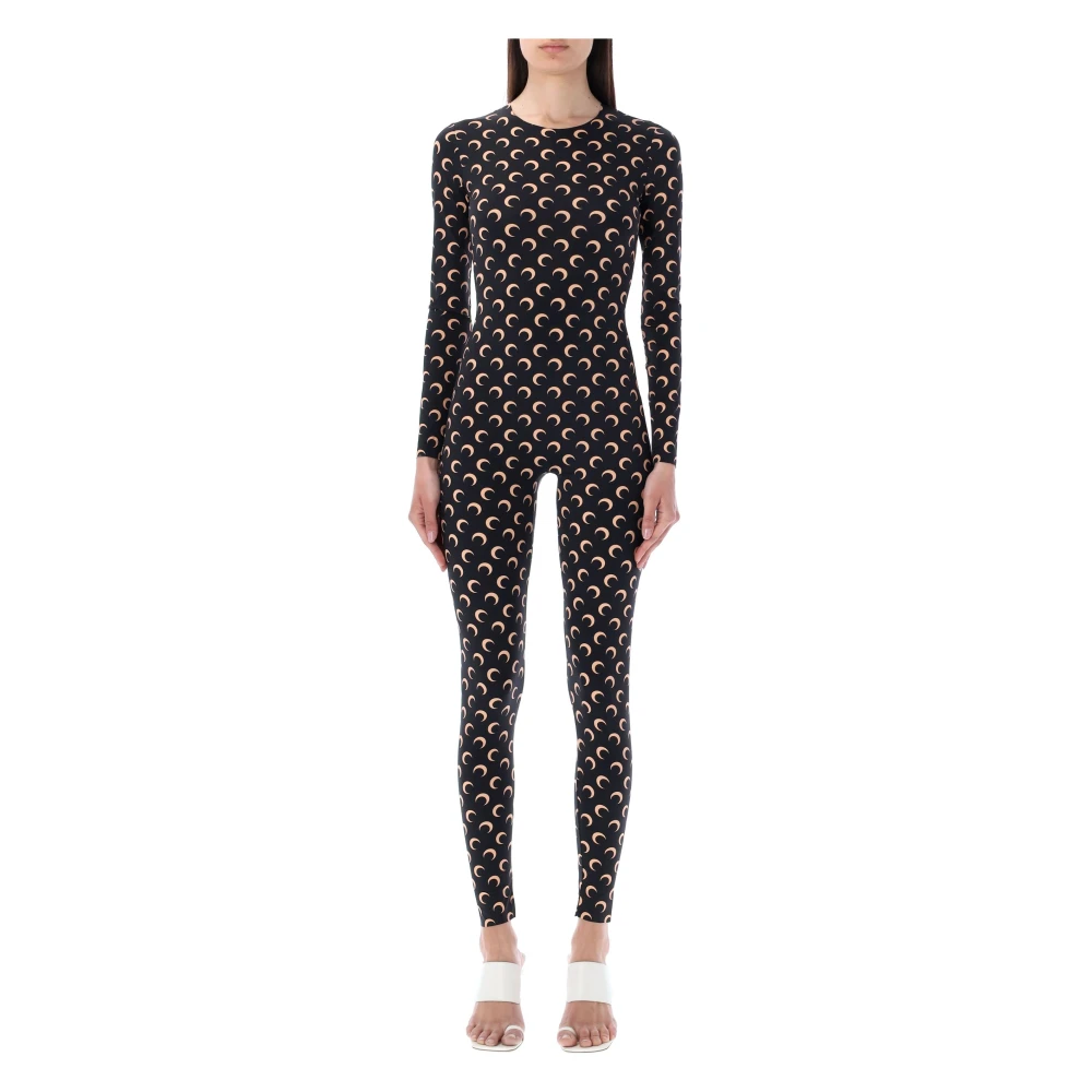 Marine Serre Women's Black Jumpsuits, Xs, Jumpsuit Moon