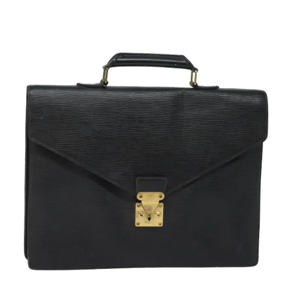 Louis Vuitton Vintage Pre-owned Leather briefcases Black Dames