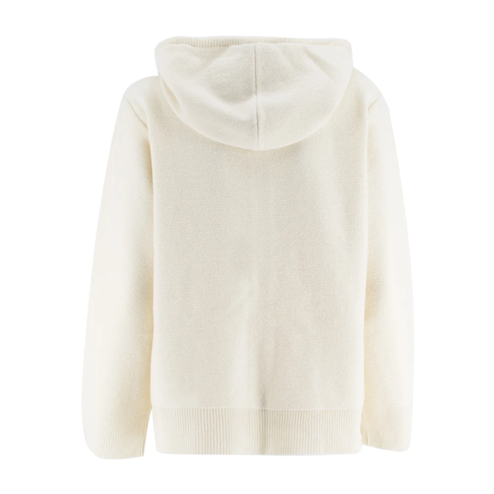 Ermanno Scervino Bloemen Geborduurde Rits Hoodie Sweatshirt White Dames