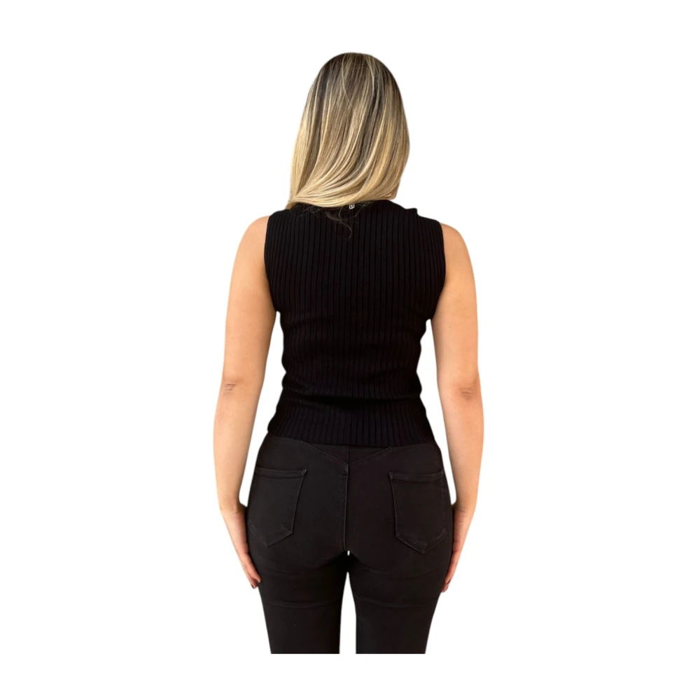 Liu Jo Stijlvolle Gebreide Top Black Dames