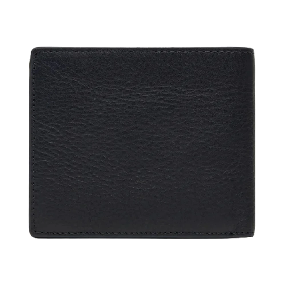 Tommy Hilfiger Zwarte Leren Portemonnee Sportief Casual Black Heren
