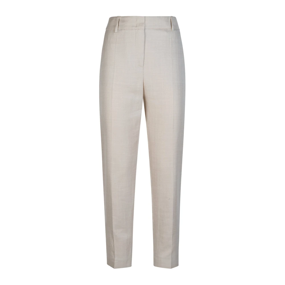 Eleventy Kvinno Beige Byxor Dam, Xl, Linne, New York Slim Byxor