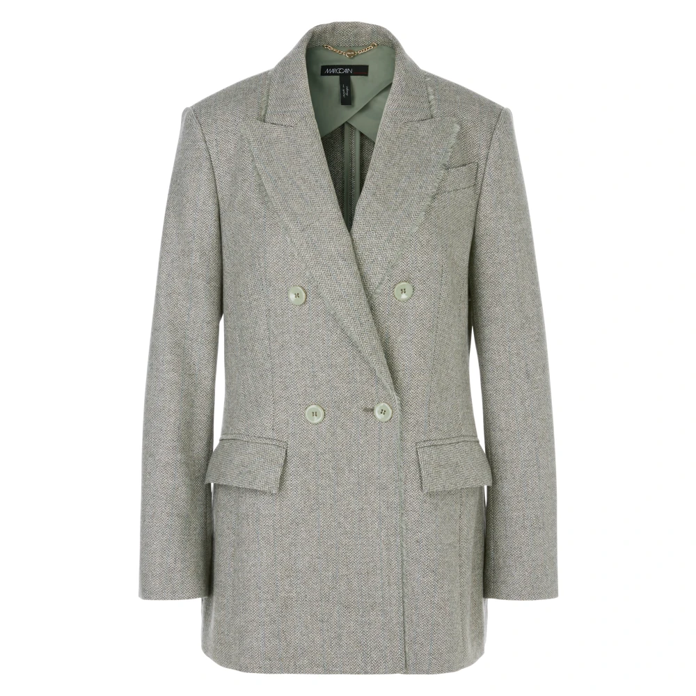 Marc Cain Klassieke Visgraat Blazer Green Dames