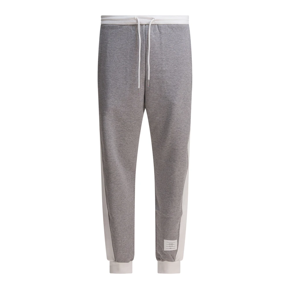 Thom Browne Men's Gray Sweatpants, Xl, Classic Loopback 4-Bar Joggers