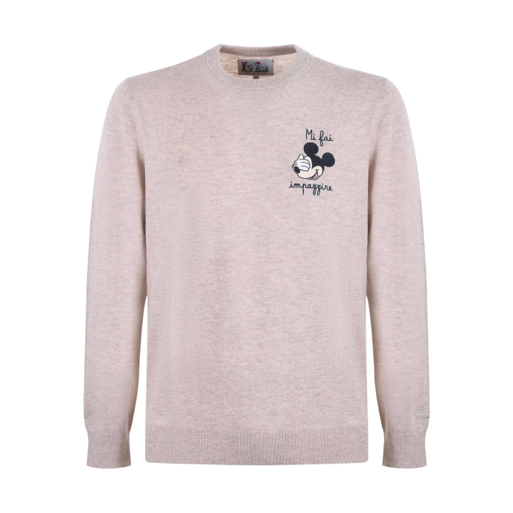 Mc2 Saint Barth Men's Light Heron Embry Crew Neck Sweater