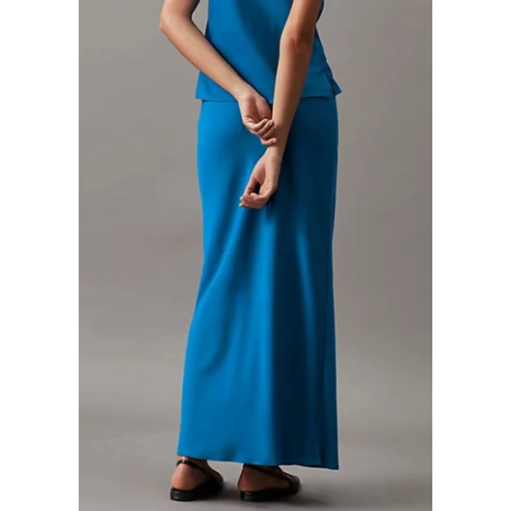 Calvin Klein Metalen Detail Rok Blue Dames