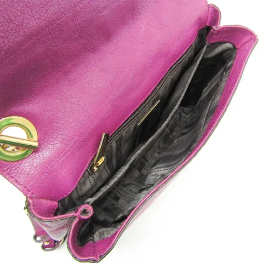 Salvatore Ferragamo Pre-owned Leather shoulder-bags Purple Dames