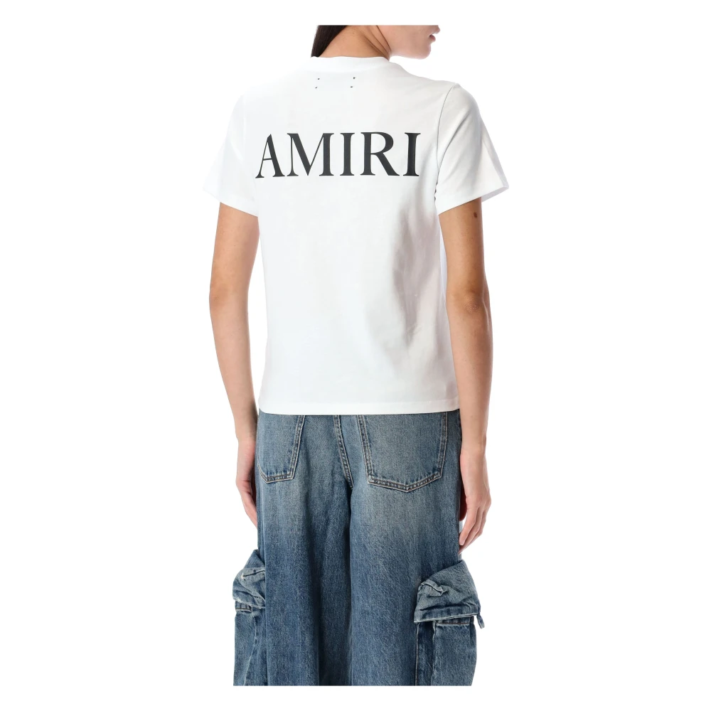 Amiri Core Logo T-shirt Korte Mouwen van Katoen White Dames