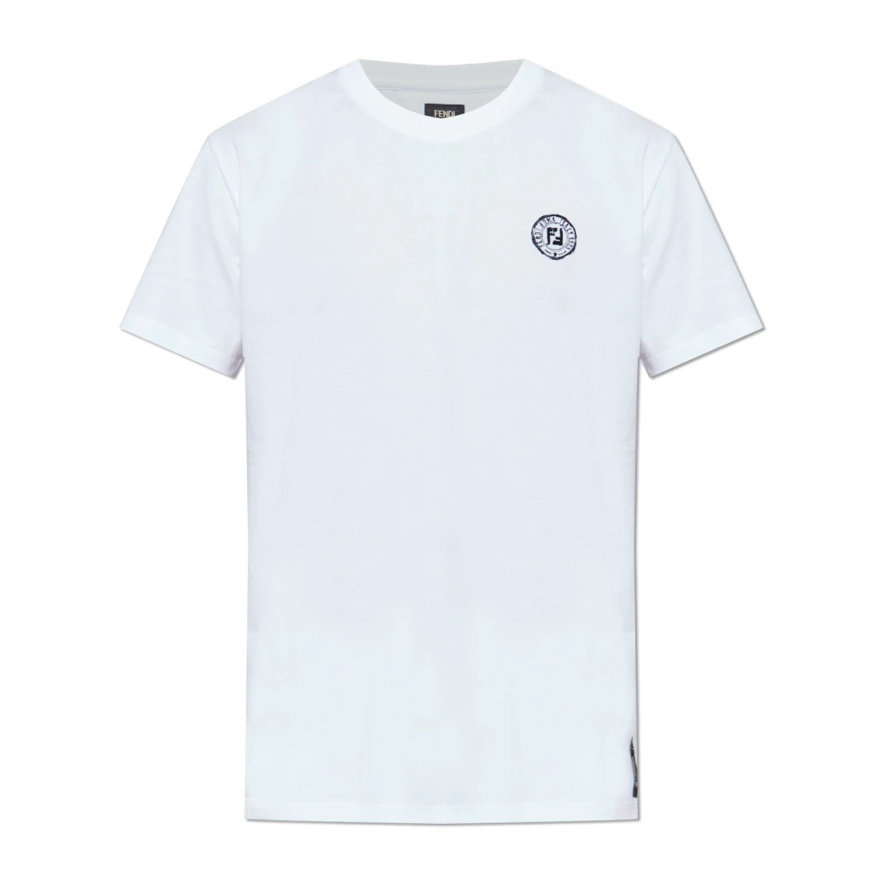Fendi Men's White Logo T-Shirt - T-Shirts - M - Tops