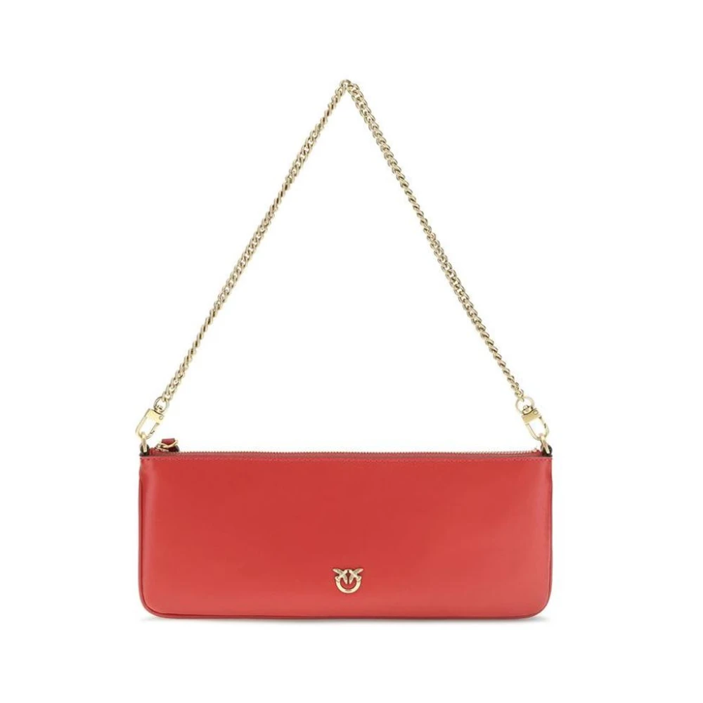 Pinko , Shoulder Bags, Female, Red, One Size, New Horizontal Flat Vitello Seta - Image 3