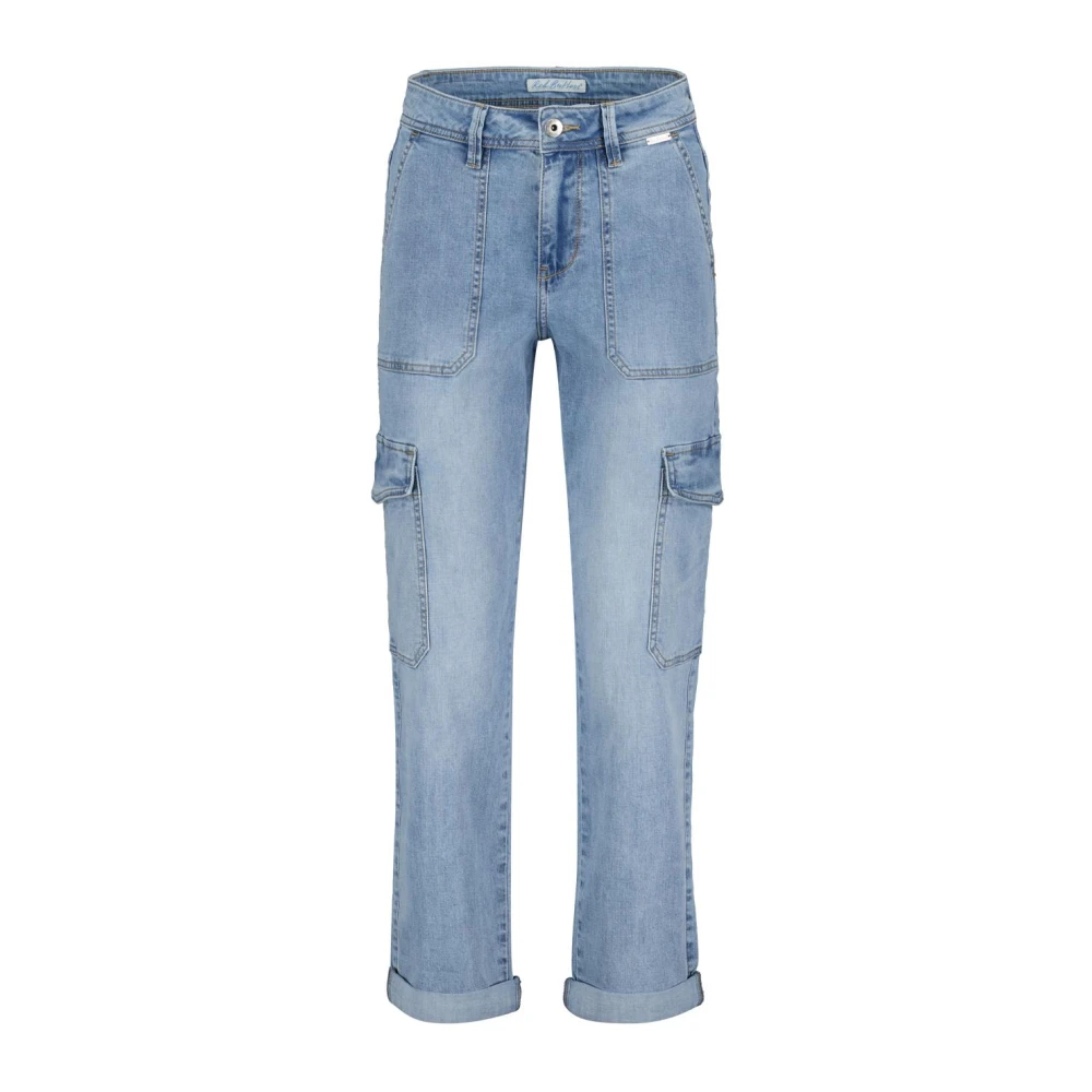 Red Button Cargo Denim Midstone Broek Blue Dames