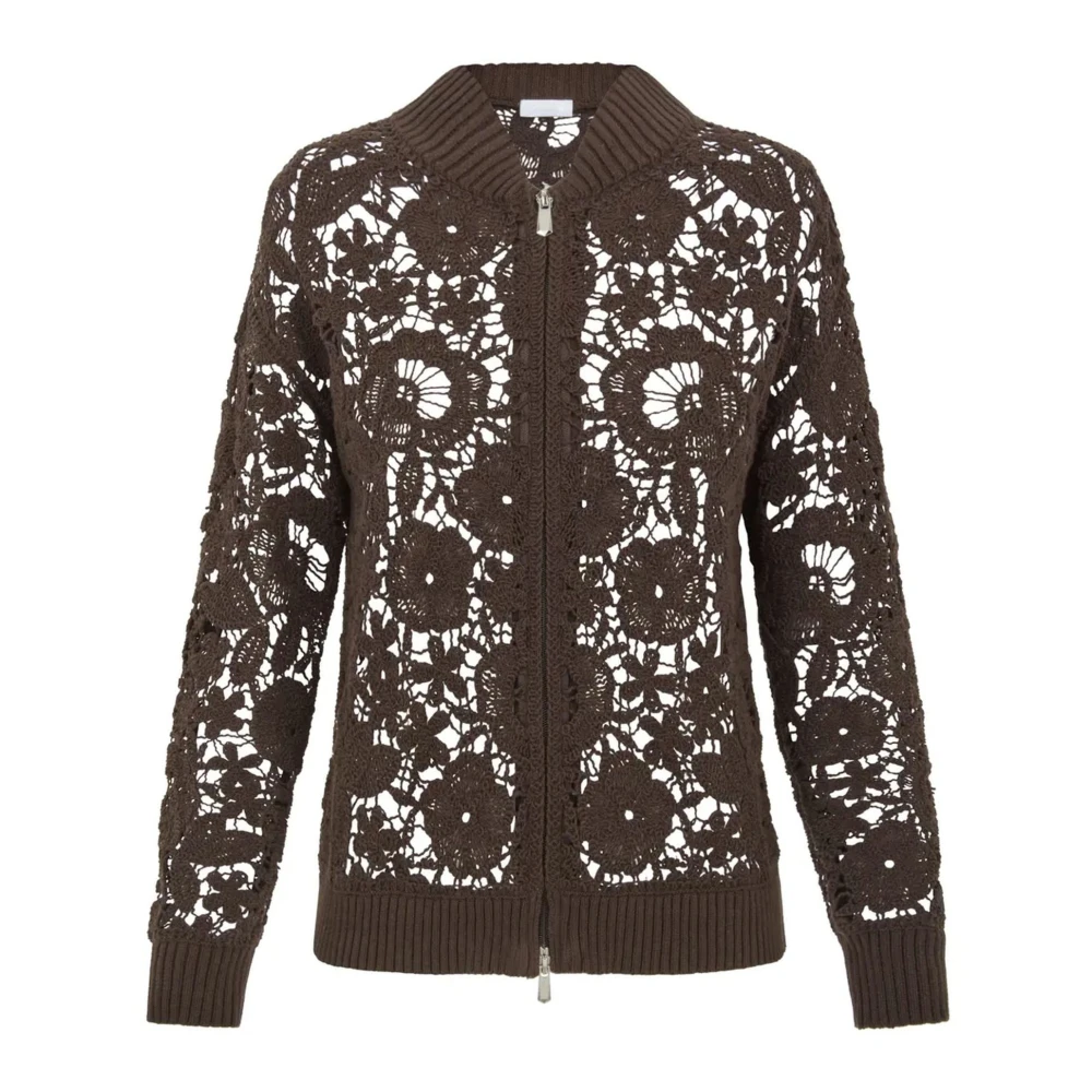 P.a.r.o.s.h. Bruine Kant Bomberjack Sweater Brown Dames