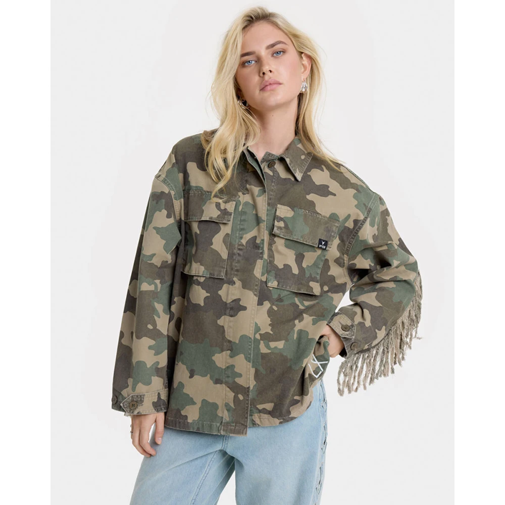 Alix The Label Geweven Army Jack Green Dames