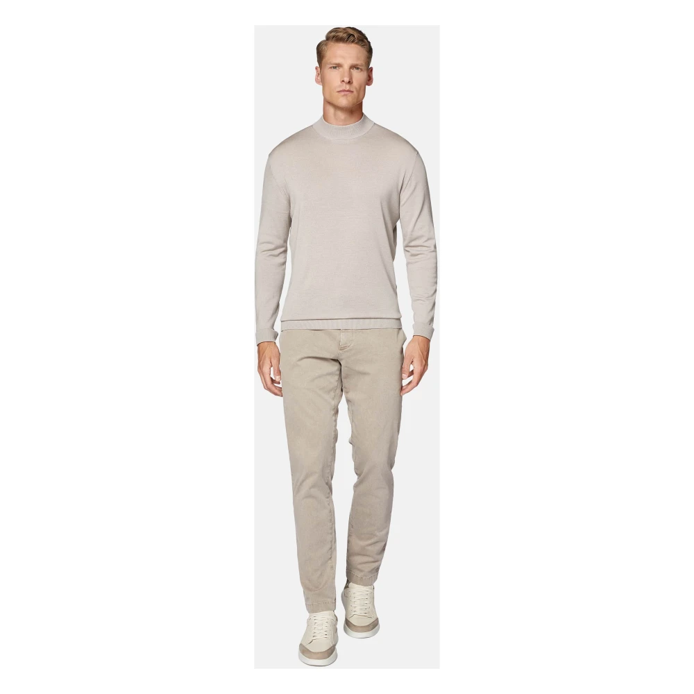 Boggi Milano Mock Polo Neck Jumper Black Heren