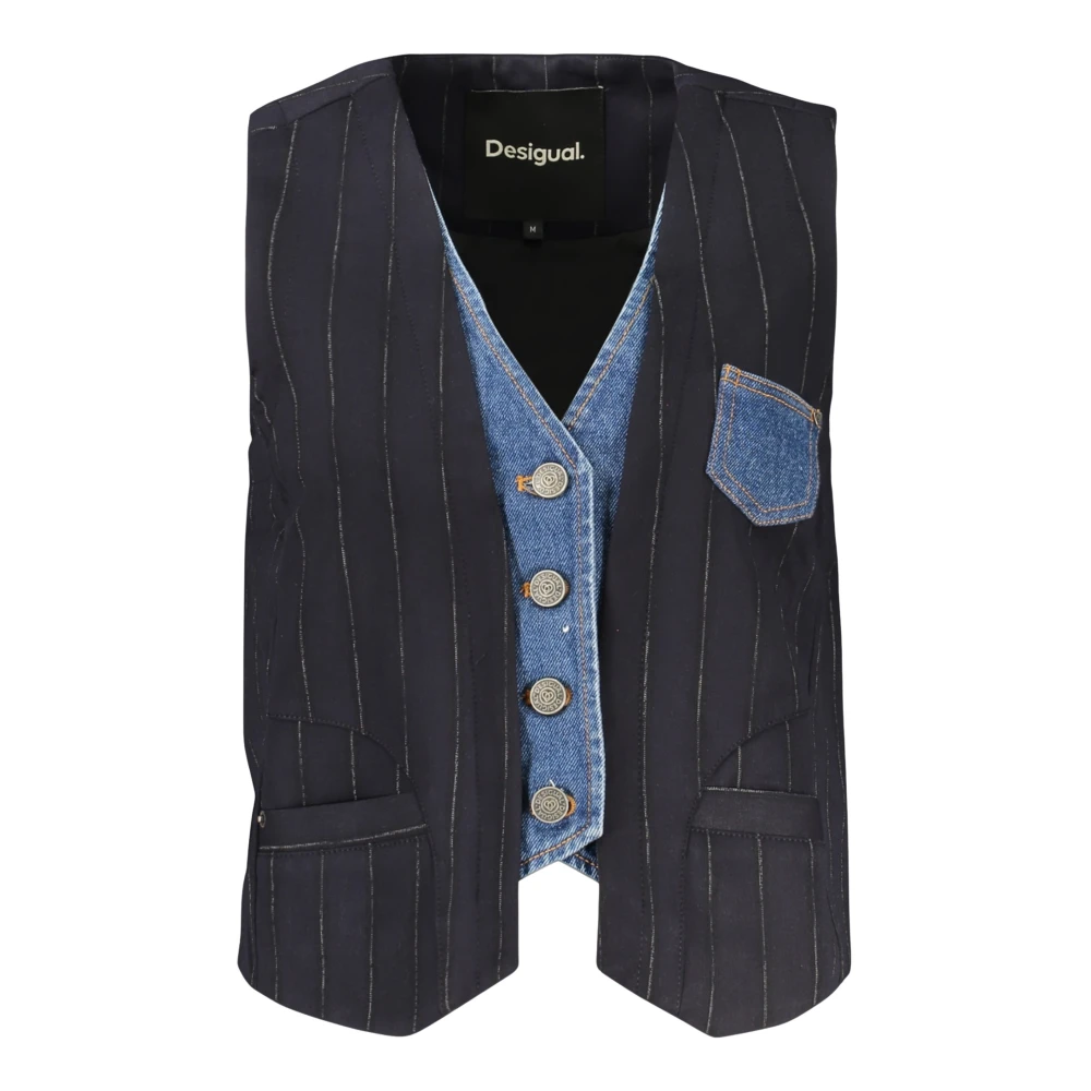 Double lapel vest - BLUE - XS - Image 4