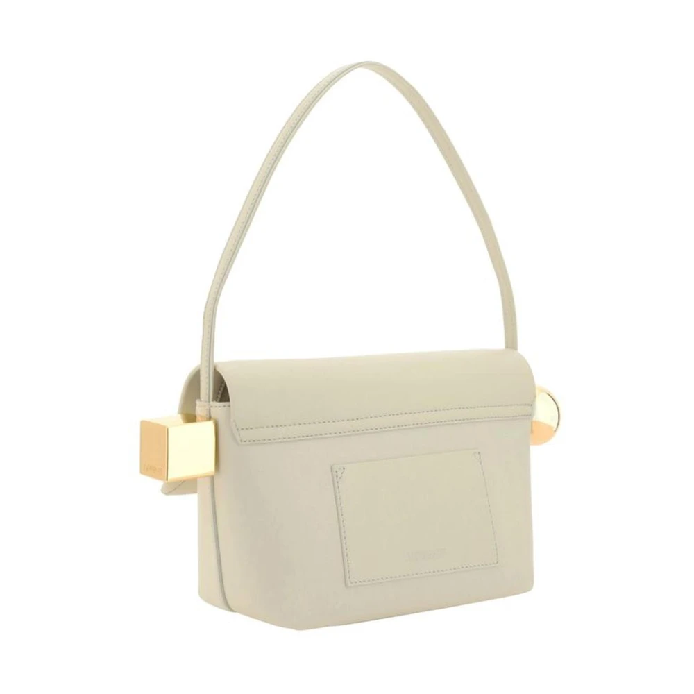 Jacquemus Geometrische Detail Leren Schoudertas Beige Dames