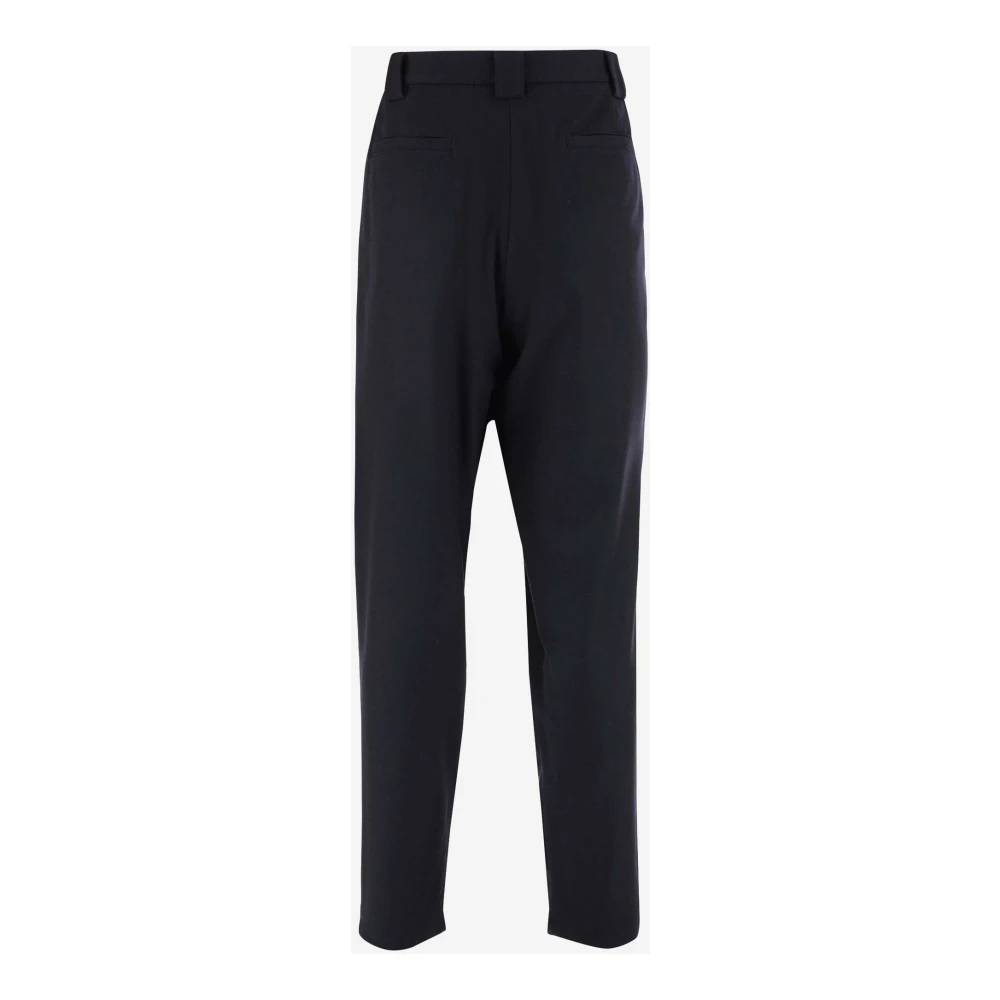 Giorgio Armani Zwarte Katoenen Broek met Zakken Black Heren