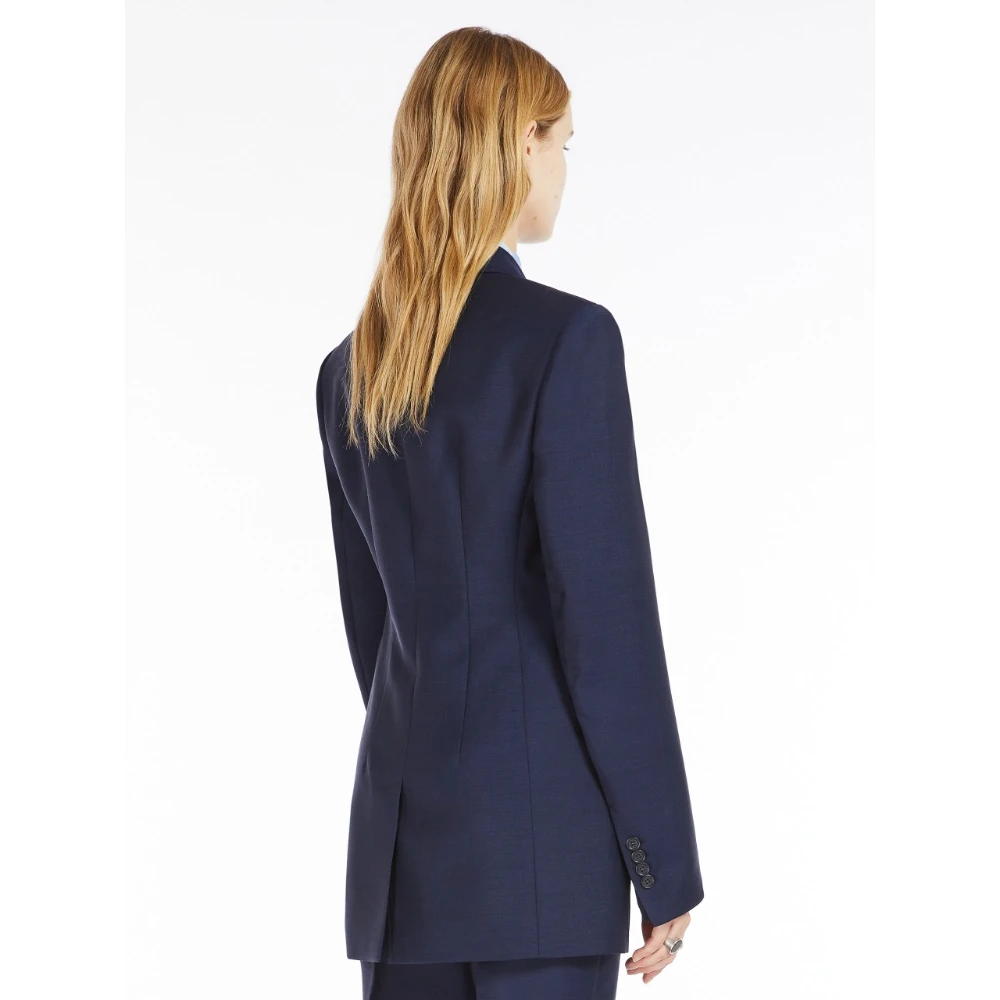 SPORTMAX Blauwe Wollen Blazer Blue Dames
