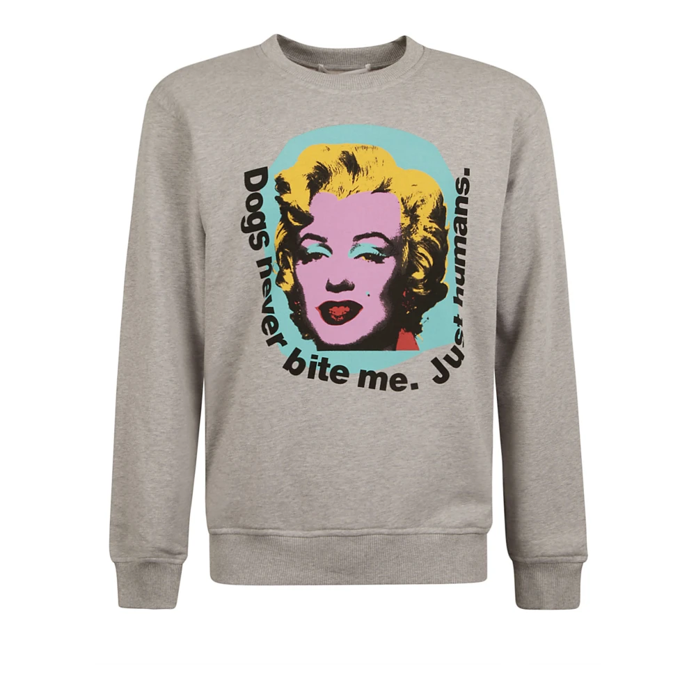 Comme des Garçons Gedrukte Crewneck Sweater Grijs Multicolor Gray Heren