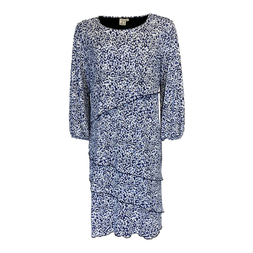 2-Biz Navy Bloemenjurk Phoenix Stijl Multicolor Dames