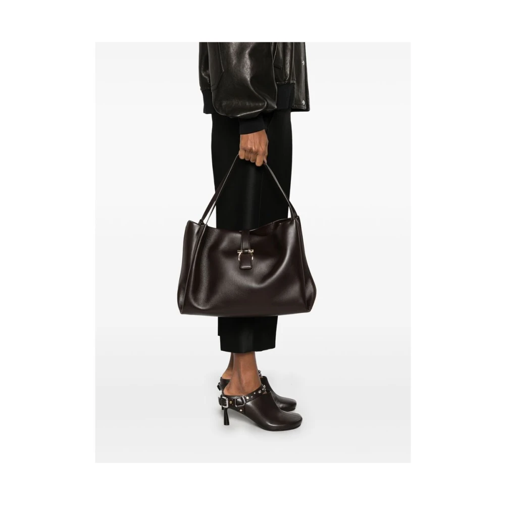 Salvatore Ferragamo Cederbruine Handtas Magnetische Sluiting Brown Dames
