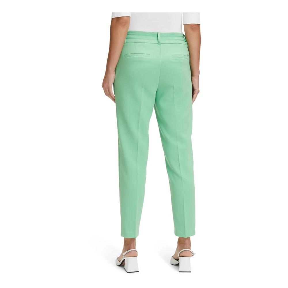 Betty & Co Elegante hoge taille broek Green Dames