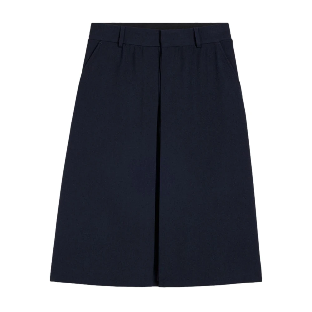 Ami Paris Navy Blue Losse Korte Broek met Panelen Blue Dames