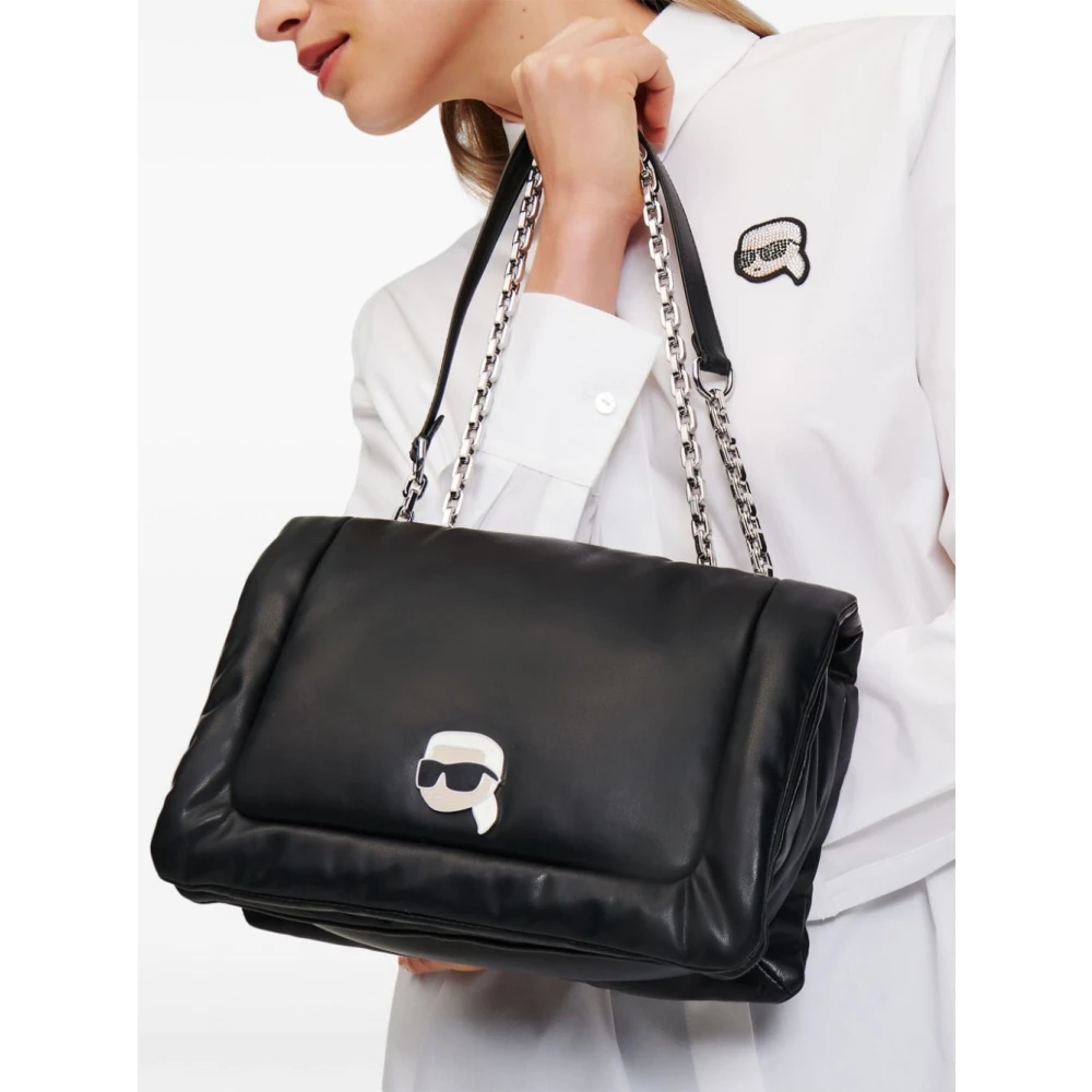 Karl Lagerfeld Gewatteerde Iconische Zwarte Tas Black Dames