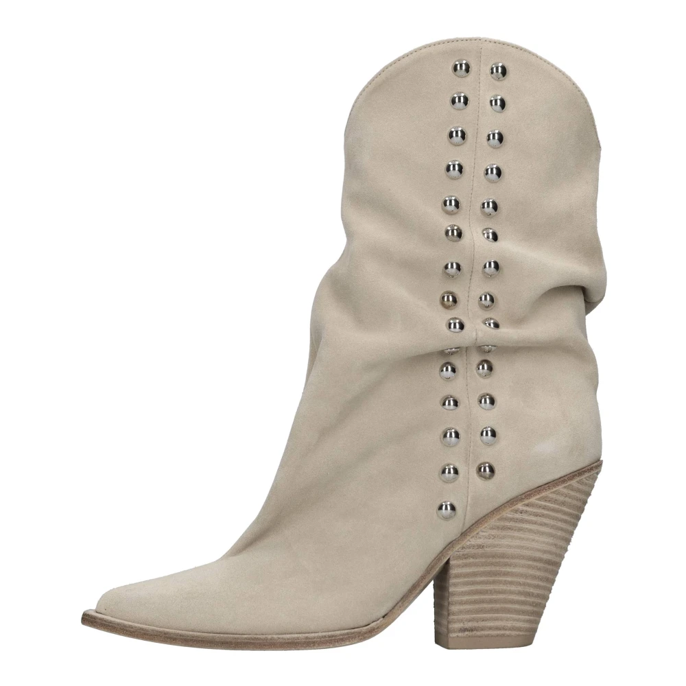 Elena Iachi Vrouw Beige Schoenen Dames, 37 Eu, Suède, Laarzen