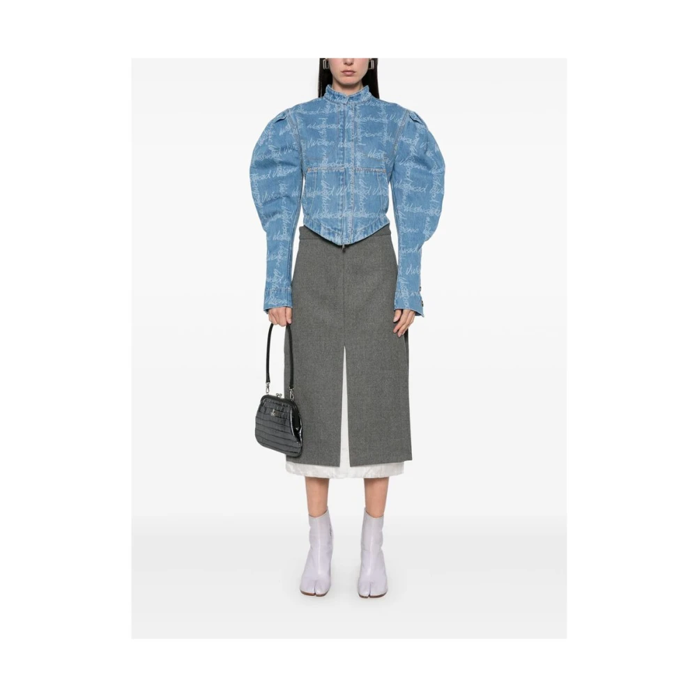 Vivienne Westwood Blauwe Logo Print Buitenkleding Jas Blue Dames