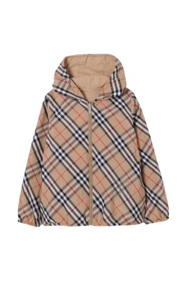 check-pattern-hooded-jacket