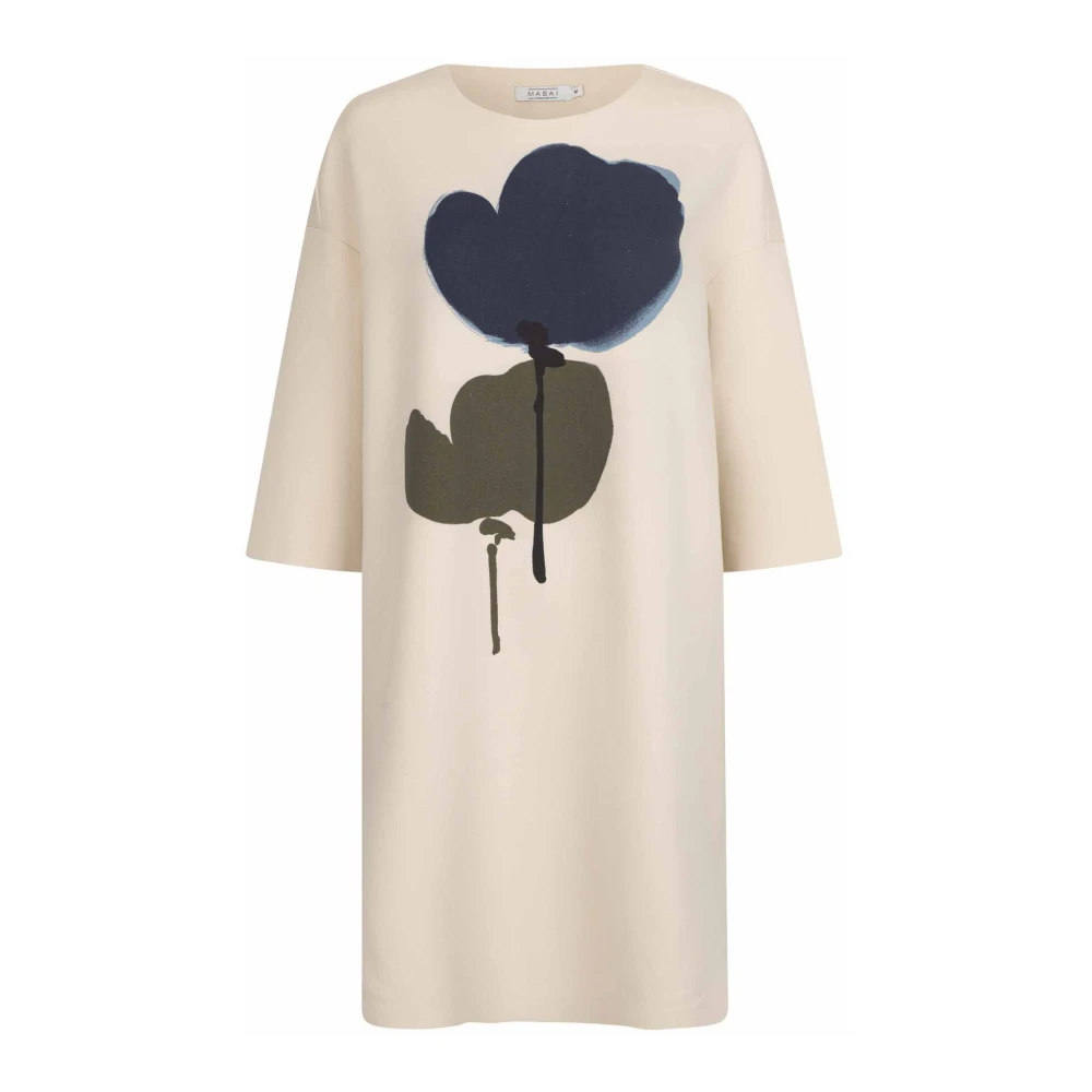 Masai Grafische Print Tuniek Schildpad Beige Dames