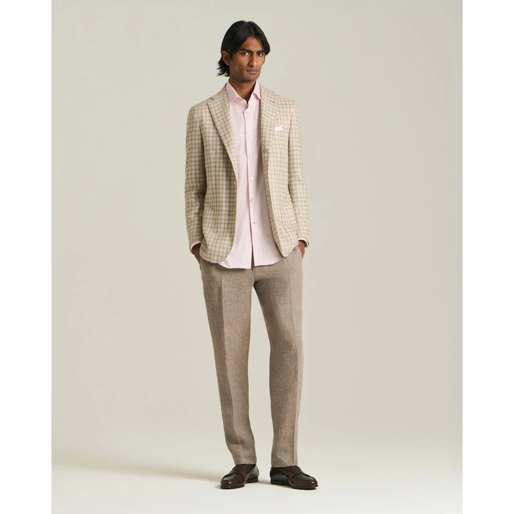 Kiton Luxe Micro Check Blazer Multicolor Heren