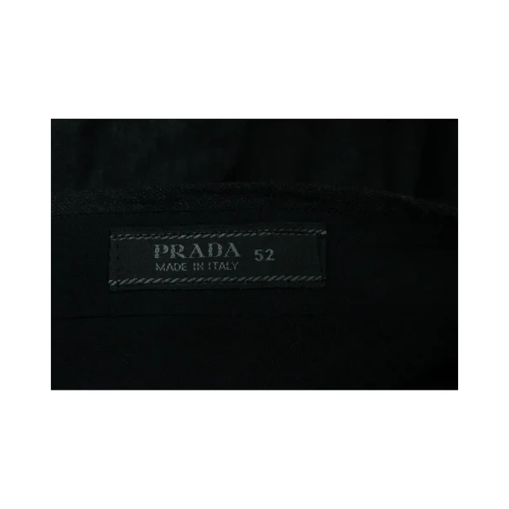 Prada Vintage Pre-owned Wool bottoms Black Heren