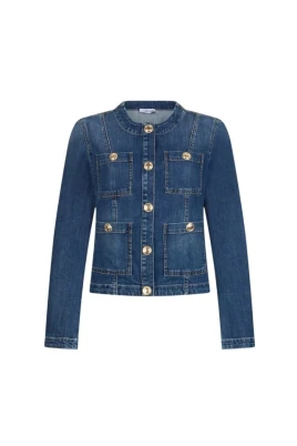 Denimjacka med logoknappar