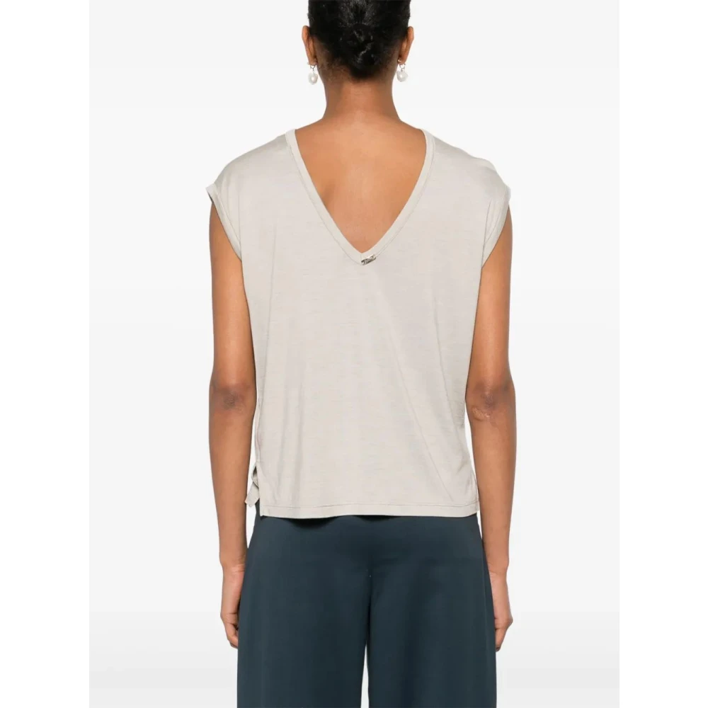 Herno Casual Katoenen T-shirt Beige Dames