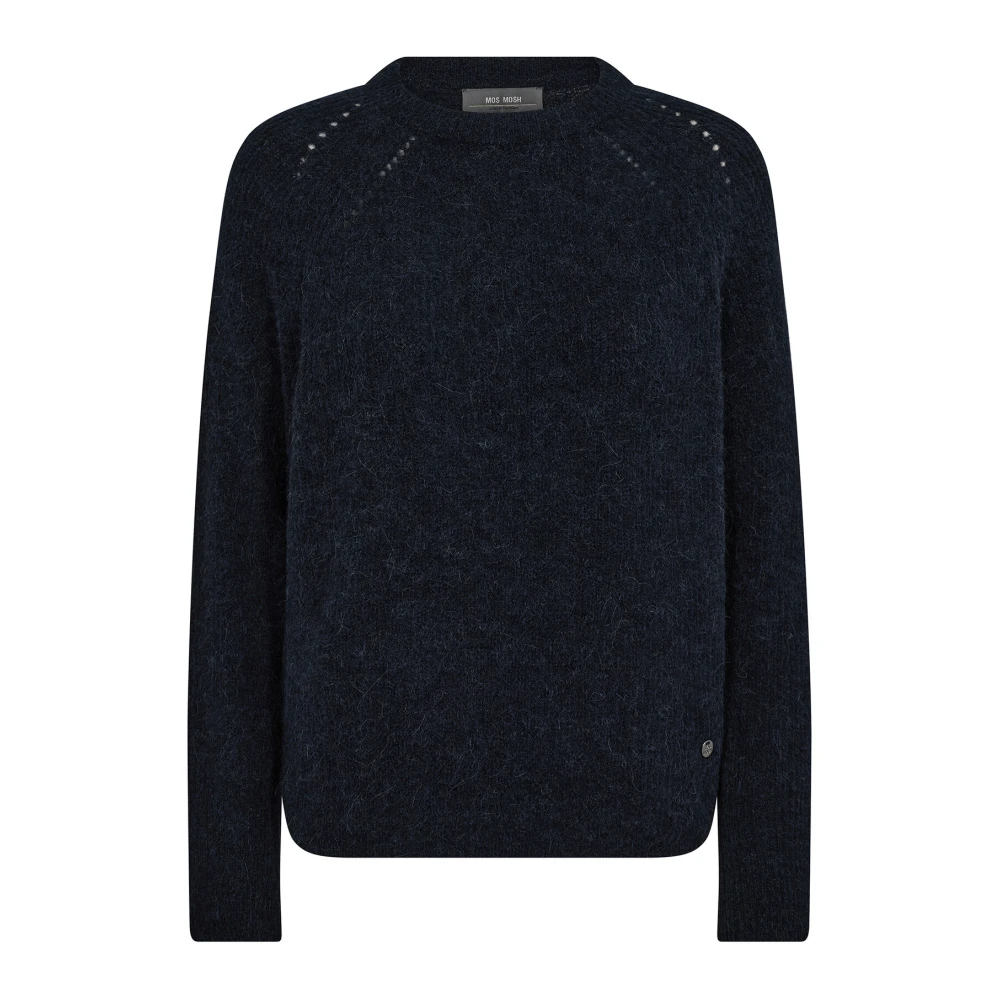 MOS MOSH Zachte Gebreide Trui Thora Navy Black Dames