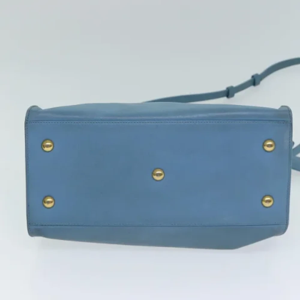 Yves Saint Laurent Vintage Pre-owned Leather handbags Blue Dames