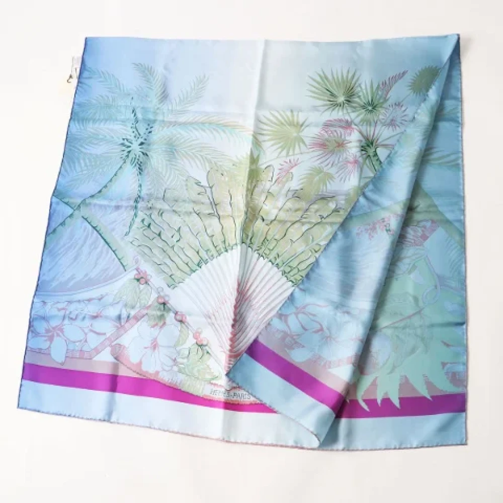 Hermès Vintage Pre-owned Silk scarves Blue Dames