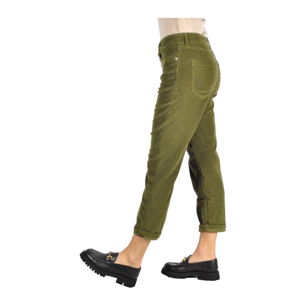 Dondup Groene Jeans met Sieraden Detail Green Dames