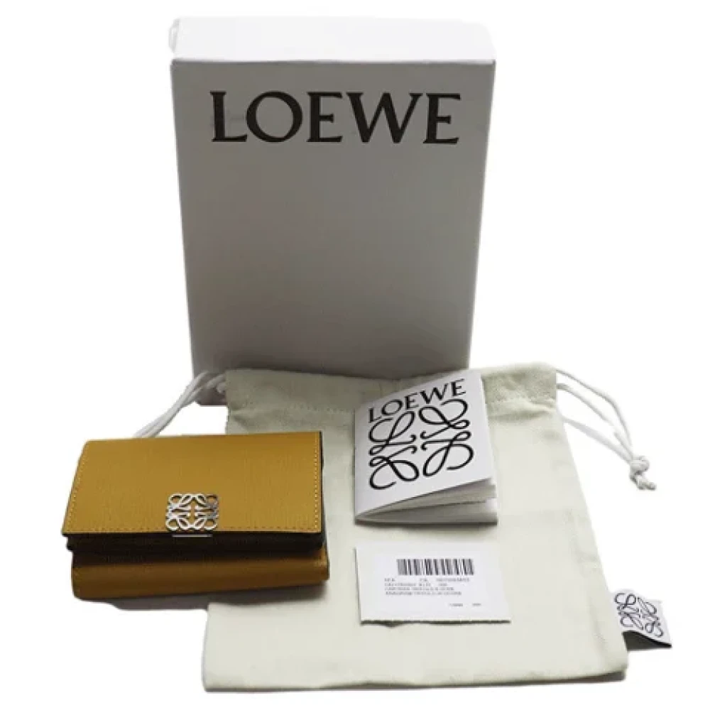 Loewe Pre-owned Suede wallets Yellow Dames