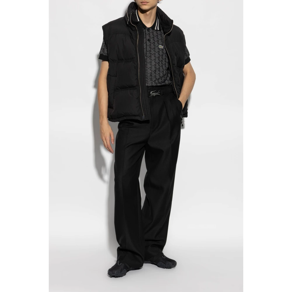 Lacoste Polo met monogram Black Heren