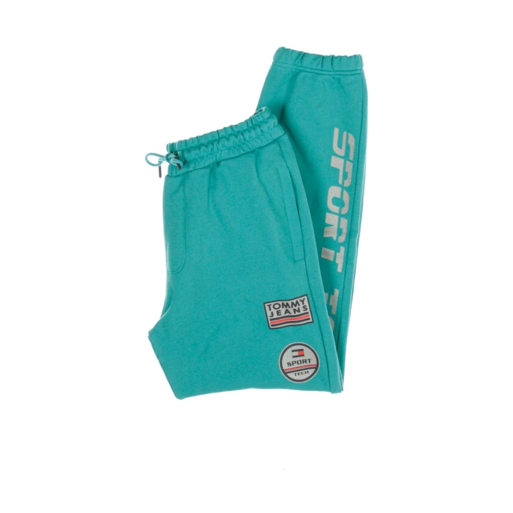 Tommy Hilfiger Sportieve Fleece Trainingsbroek in Teal Blue Heren