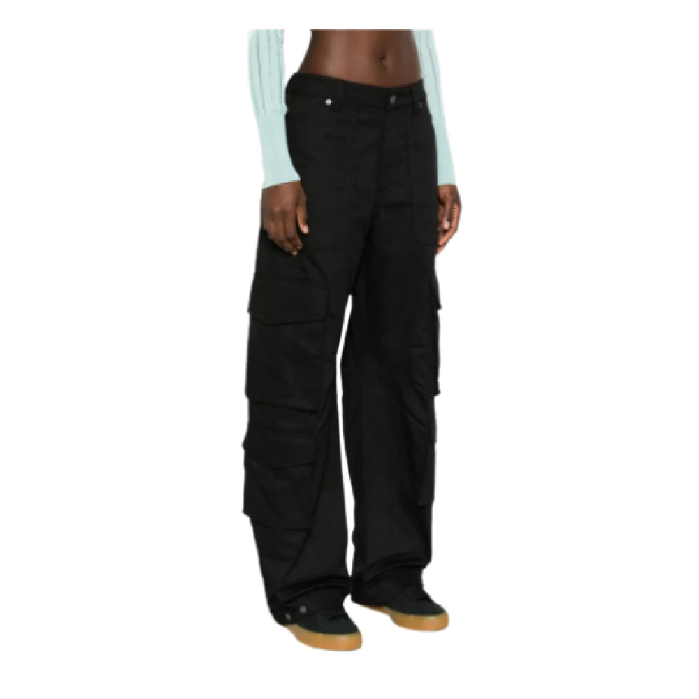 Golden Goose Zwarte Cargo Broek Twill Stof Black Dames
