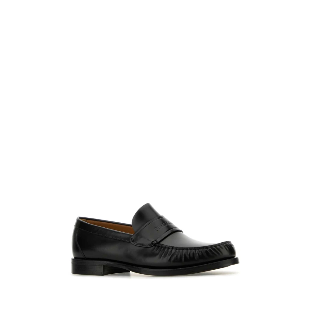 Salvatore Ferragamo Zwarte Leren Loafers Black Heren